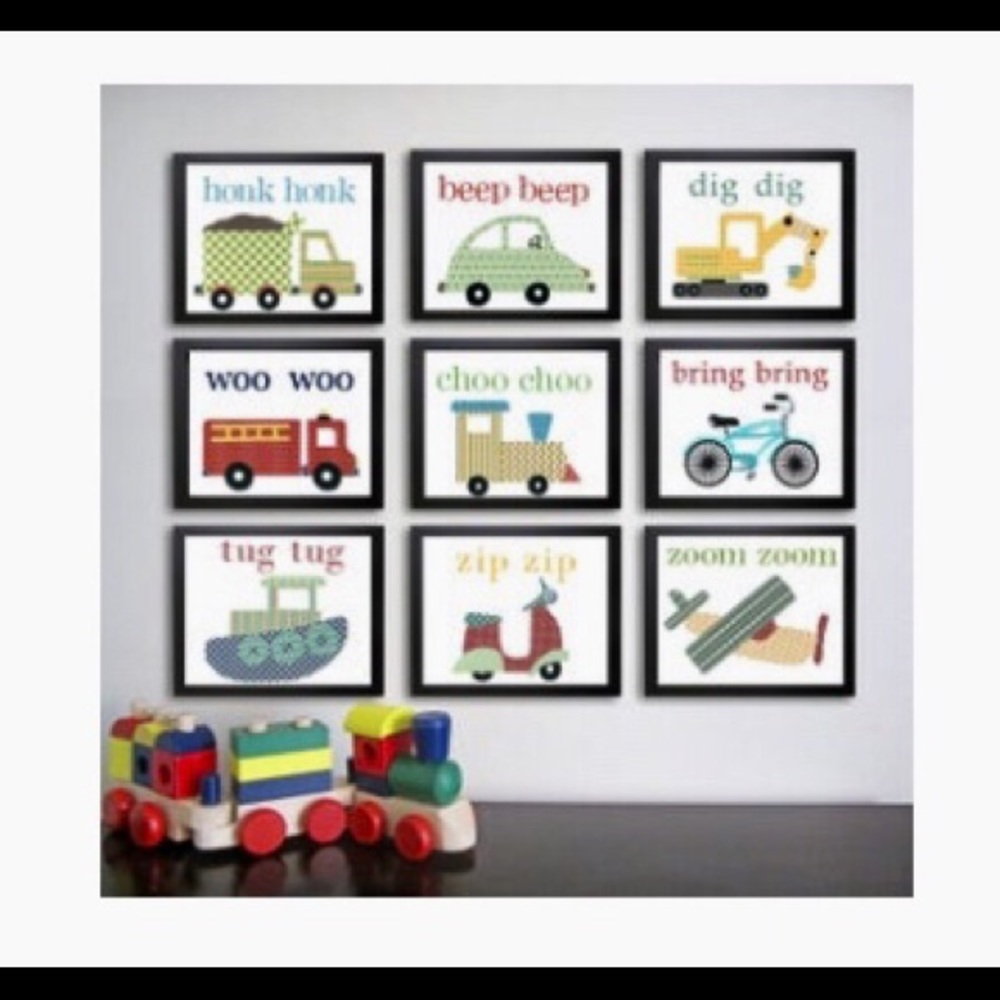 9 transportation themed 11x14 prints